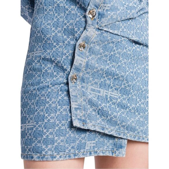 Off-White Monogram Twist Long Sleeve Denim Minidress size 40/ US size 6 - Picture 4 of 16